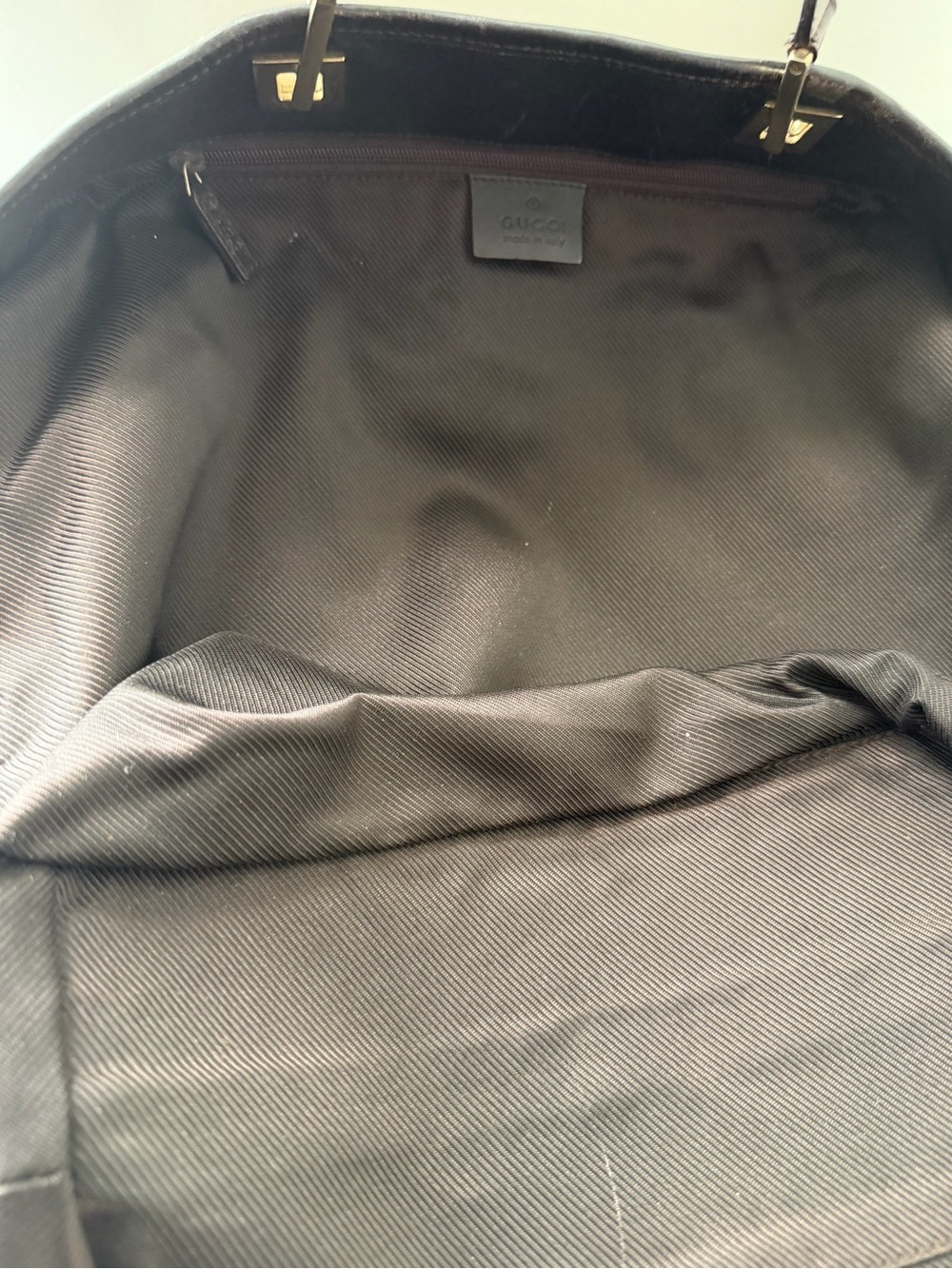 Authentic Gucci Brown and Black GG Canvas Tote - Picture 11 of 16